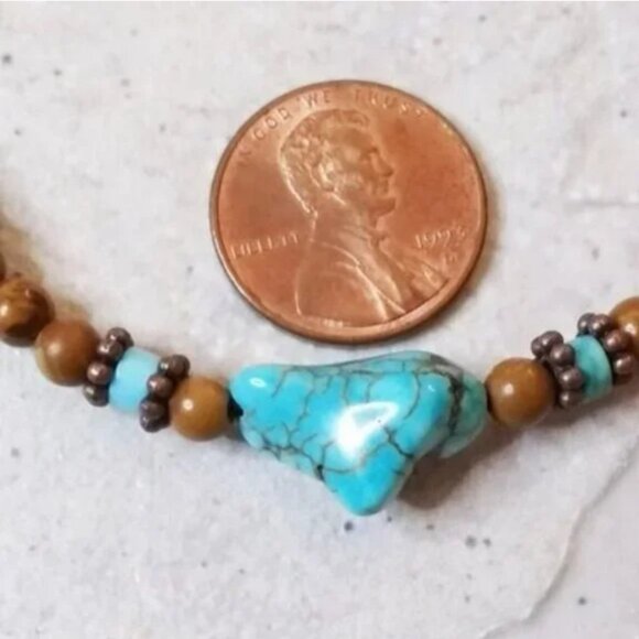 Jewelry Bundle #1: Tan, Copper, Aqua +Turquoise! 2 Slim Bracelets + Earrings - Picture 7 of 13